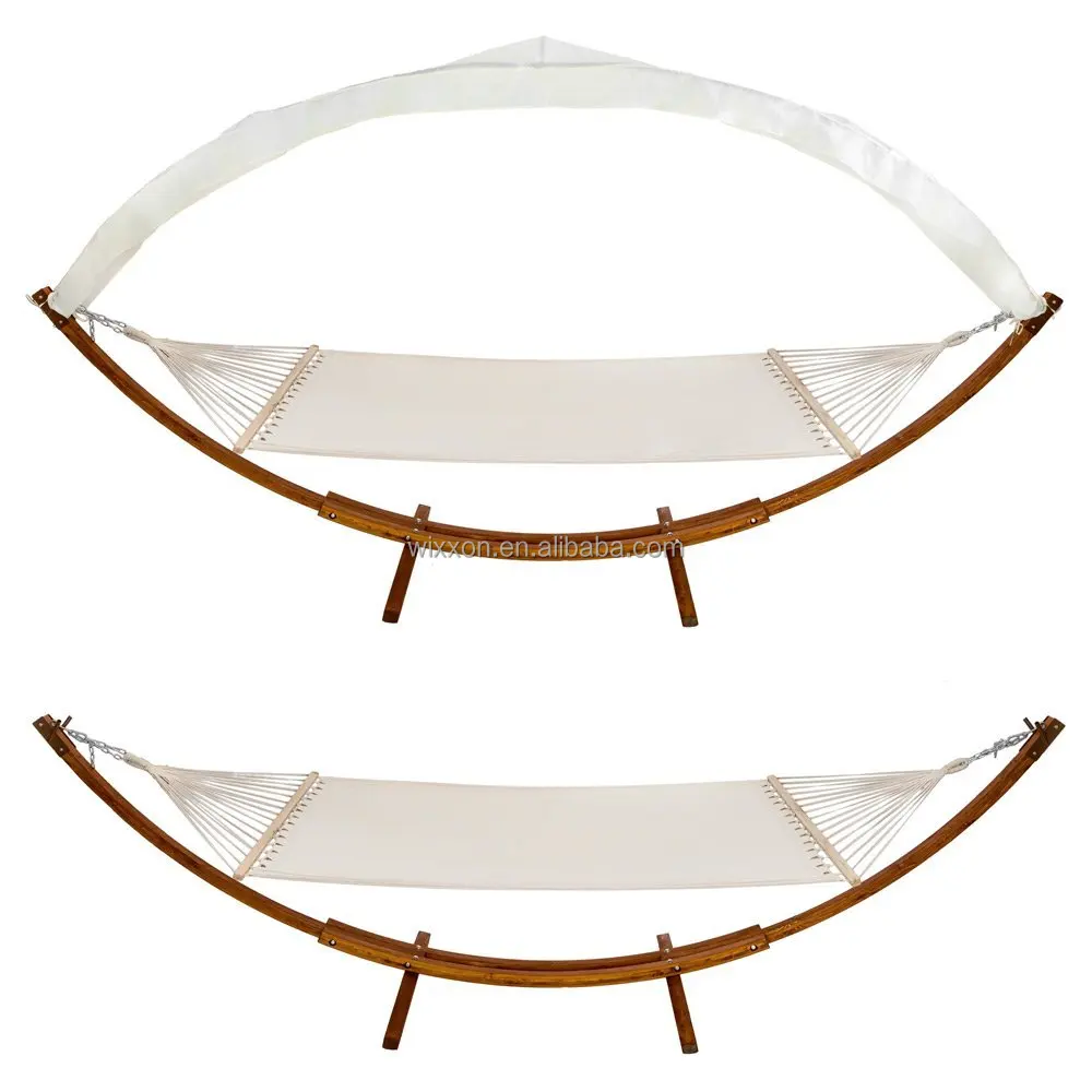 
KD Design Garden Wooden Patio Hanging Hammock With Canopy 