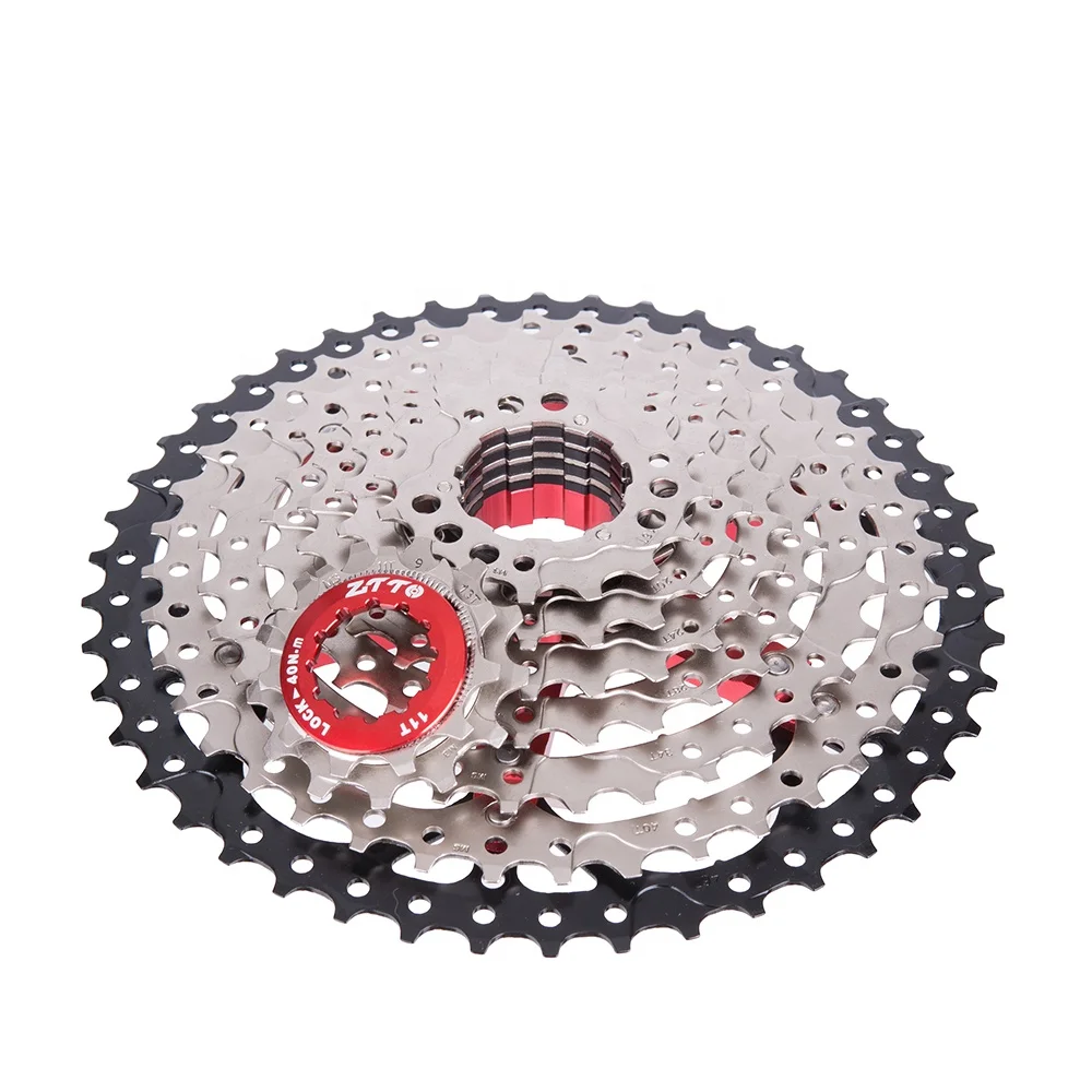 

ZTTO MTB Bicycle Ebike Parts 9 Speed 11-46T Sprockets Durable Cassette Freewheel Compatible With M430 M4000 M590 Mountain Bike, Black-silver or black