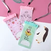 Cute cartoon fresh fruit hanging neck waterproof swimming mobile phone bags transparent touch screen drifting submersible pouch