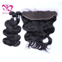 

Brazilian Hair body wave virgin human hair Bundles with 13x4 Lace Frontal Closure 100% Human Hair 3 Bundles With Frontal