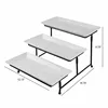 Ceramic 3 tier rectangular Serving Platter with durable iron racks for Sale