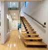 residential antique timbers mono stringer staircase for small space