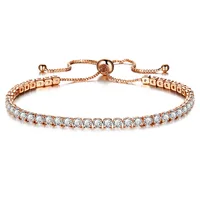 

Best Sell Women Stretch Bracelet Wholesale Gold Plated Adjustable Crystal Tennis Bracelets