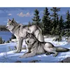 CHENISTORY DZ1014 Oil Diy Paint By Numbers Animals Wolves On Canvas For Adult No Frame