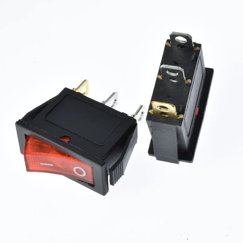 
Power Switch 3pins/2 quosition with red LED Indicator light 32*14mm 6A/10A 250VAC on/off Rocker switch KCD3 