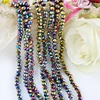 Rainbow metallic color waist beads rondelle crystal glass beads for jewelry making