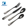 Premium stainless steel spoon knife fork flatware, black metal cutlery
