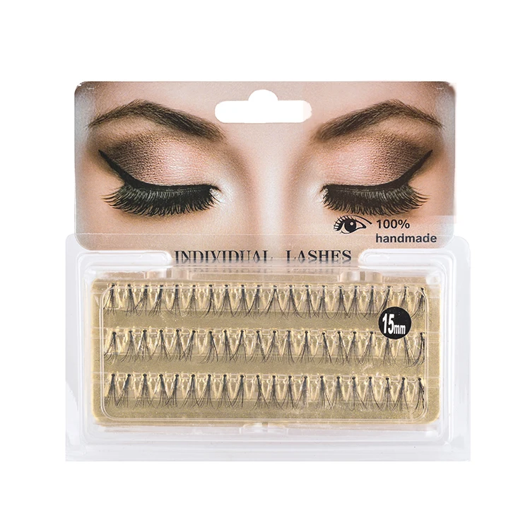 

Wholesale price supplies korean volume private label 3d mink cluster individual eyelash extensions, Black