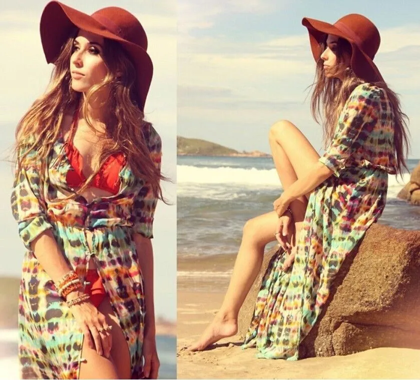 Brand Tie dye Kimono Cardigan Chiffon Long Maxi Dress Beach Cover (1).jpg