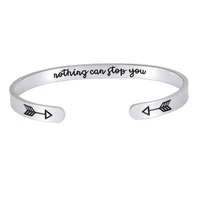 

Wholesale custom words NOTHING CAN STOP YOU Inspirational fashional bracelet Stainless Steel bracelet