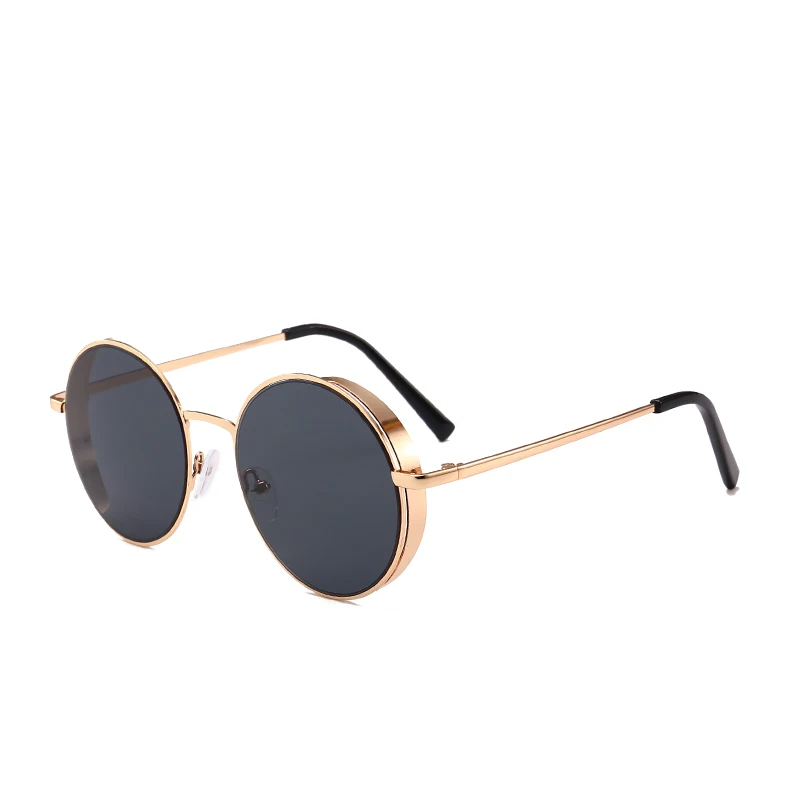 

10136 Superhot Eyewear 2019 Retro Vintage Steam Punk Sun glasses Round Metal Steampunk Sunglasses