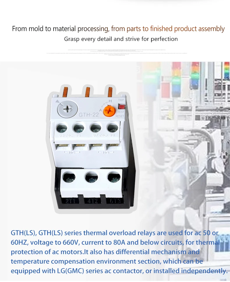 Gth22 Protección Contra Sobrecarga Térmica Relé De 3 Fase Ac Contactor