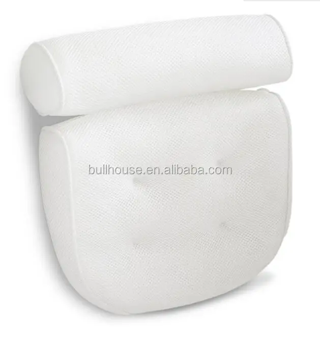 Luxury Spa Bath Pillow with Head, Neck, Shoulder and Back Support. Non-Slip, Extra Thick, Soft and Large 14x13in for the ultimat