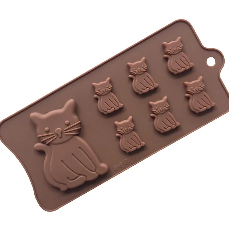 

7 cavity silicone cat ice tray, N/a