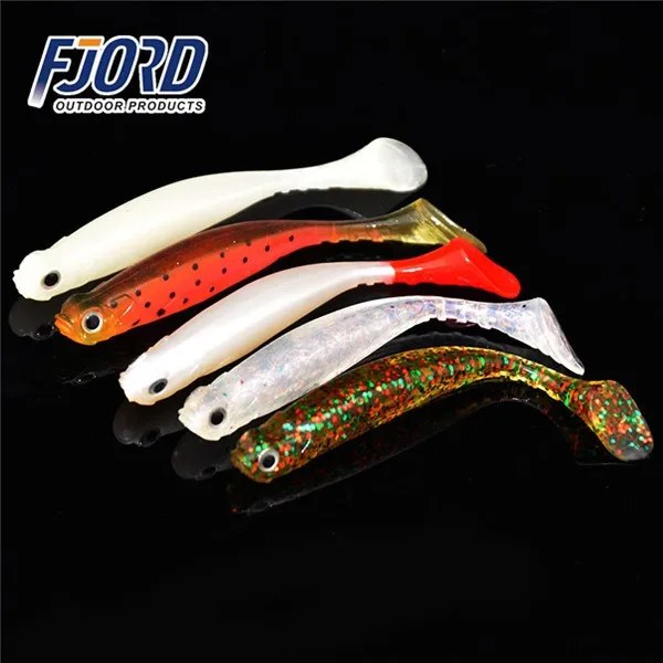 

FJORD Wholesale in stock high quality handmade 90mm 6.5g silicone PVC plastic soft bait, 5color