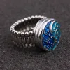 Personalized unique design changeable elastic resizable DIY ginger snap button ring