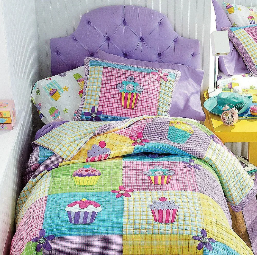 Cheap Printed Microfiber Kids Girl Bedspreads With Icecream Buy