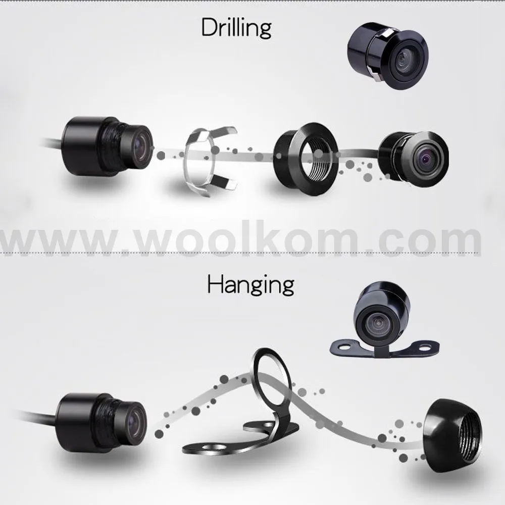 2in1 18.5mm Flush Mount Reverse Camera & Bracket Mount Hd Color Cmos