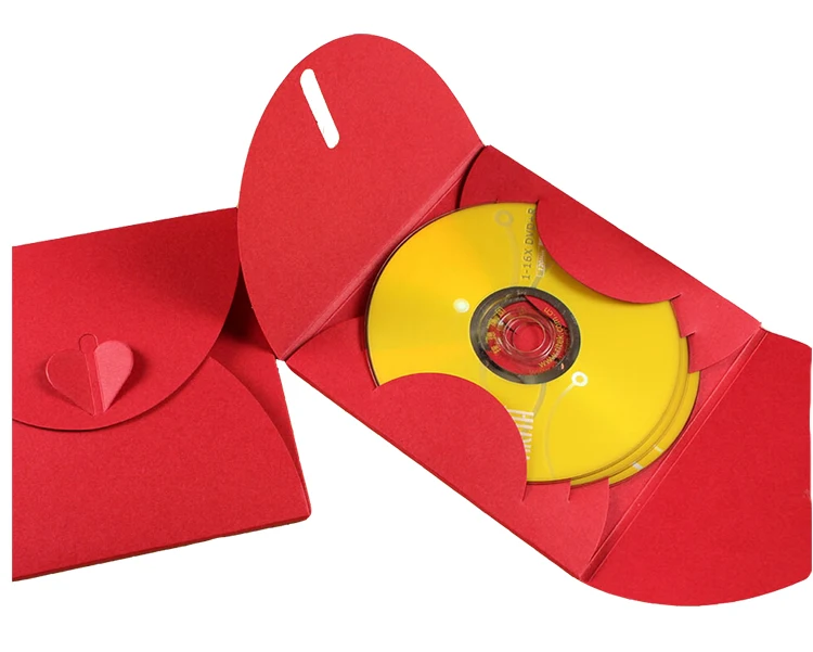2019 New Creative Butterfly Wedding Red Case Envelope Custom Packaging CD/DVD Sleeve