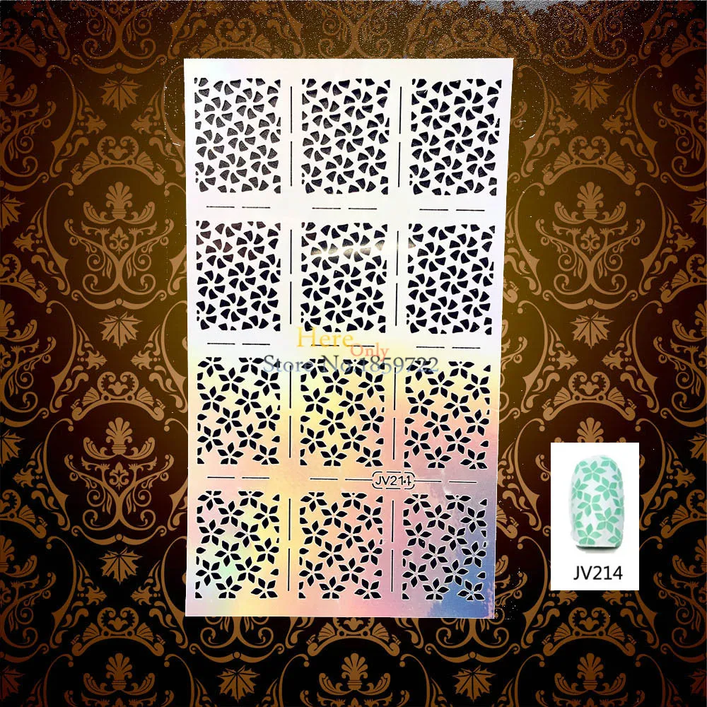 1PC Fashion Hollow Flower Flora Pattern Nail Sticker Stamping Template Styling Tools HJV214 Manicure Art Paint