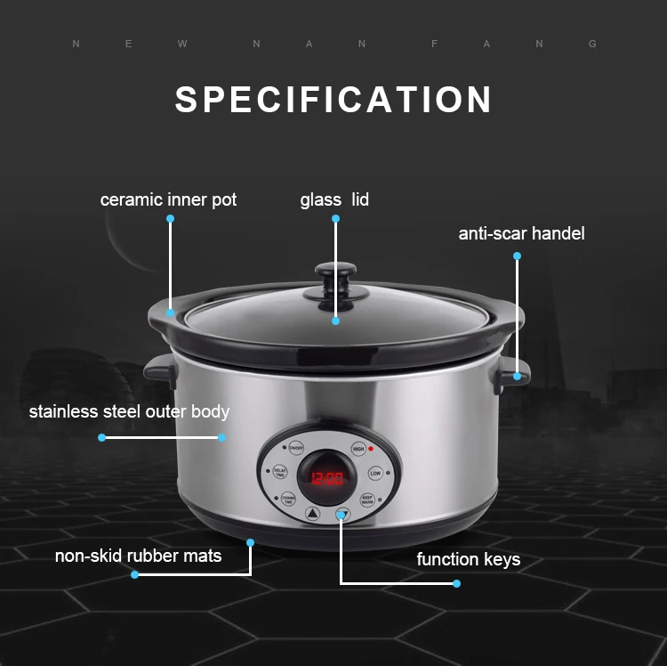 Housing Crock Pot 6.5l Select Series Stainless Steel Digital Countdown
