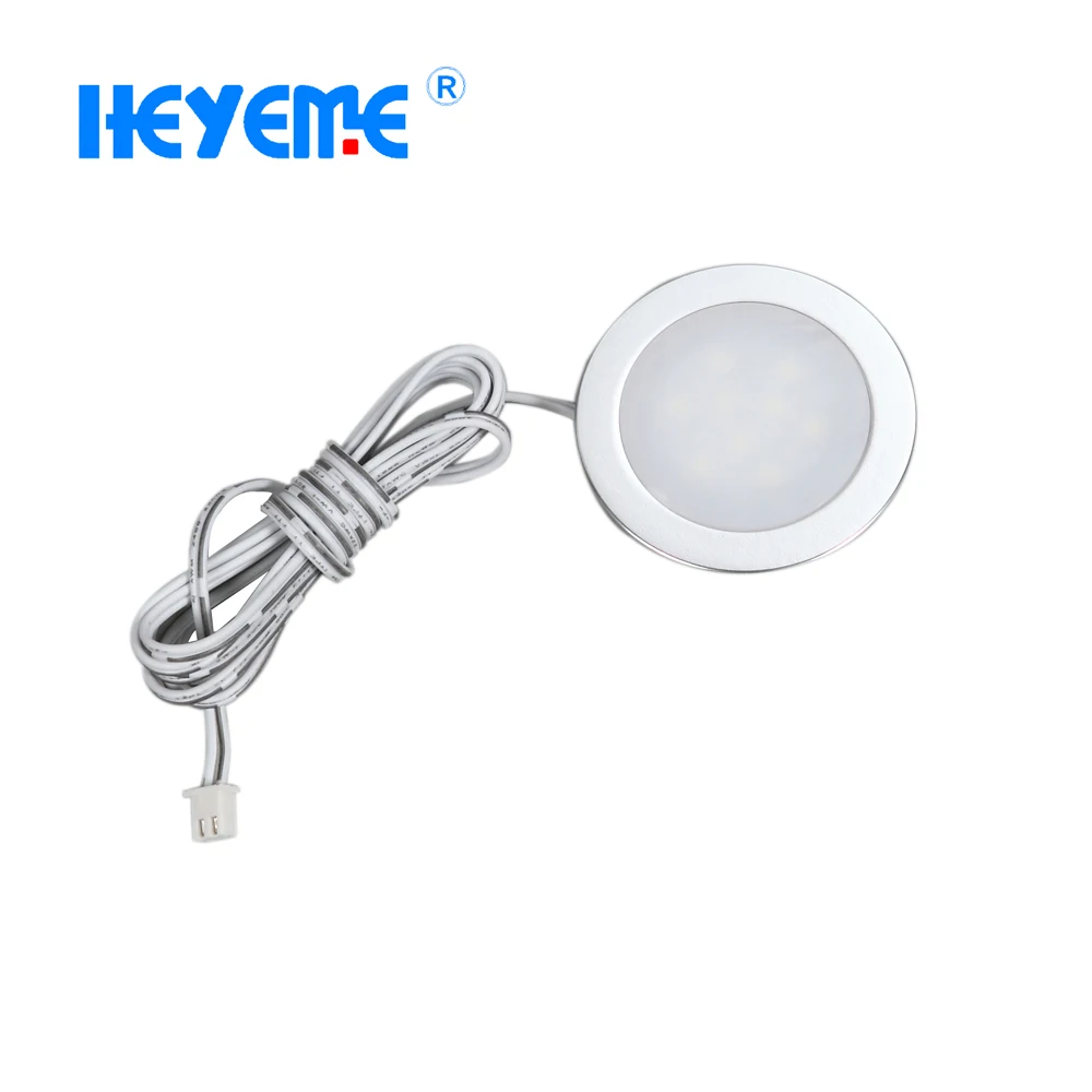 IP67 Round Aluminum Polished 54mm LED Cabinet Light For furniture and kitchen Light