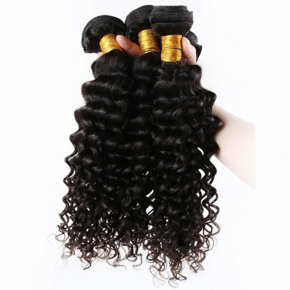 

unprocessed natural color virgin Burmese deep curly hair weft
