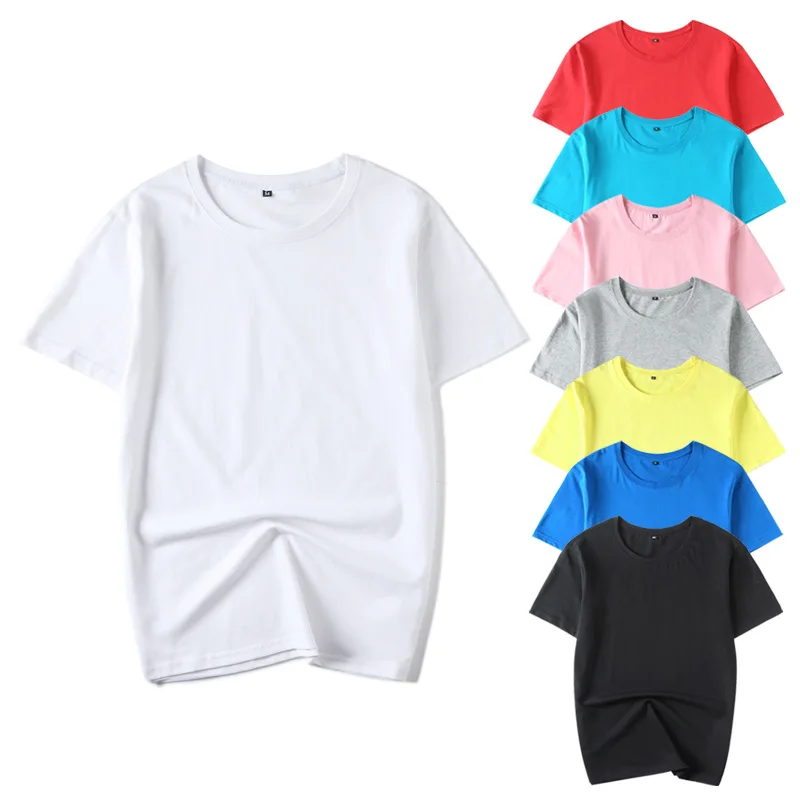 Custom Logo Printing 100% Cotton Unisex Tees Plain Crew Neck T-Shirt