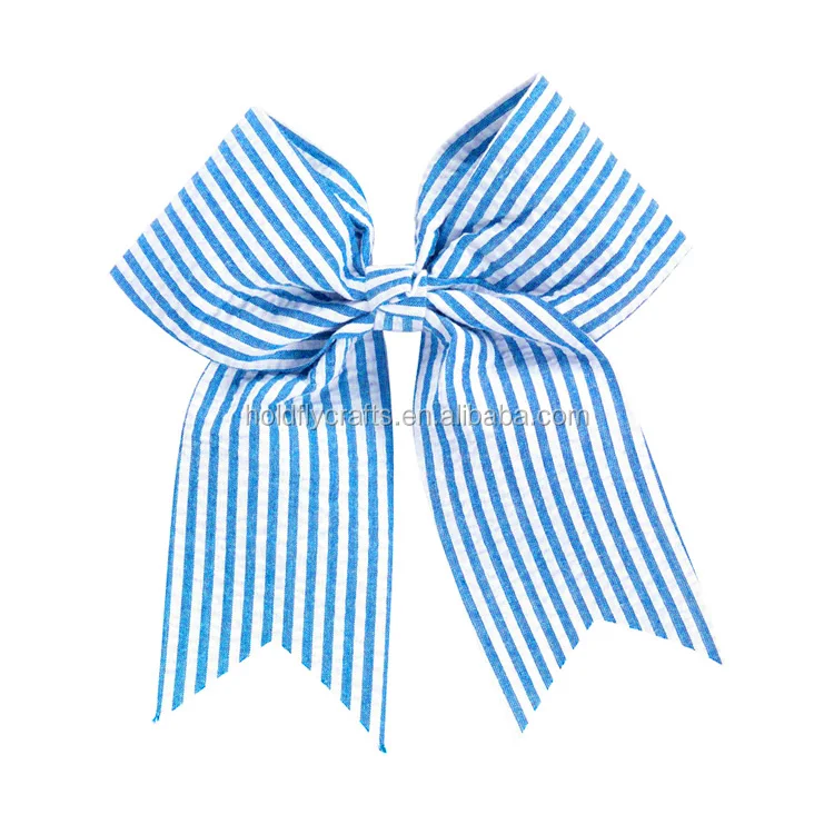 seersucker bow-blue