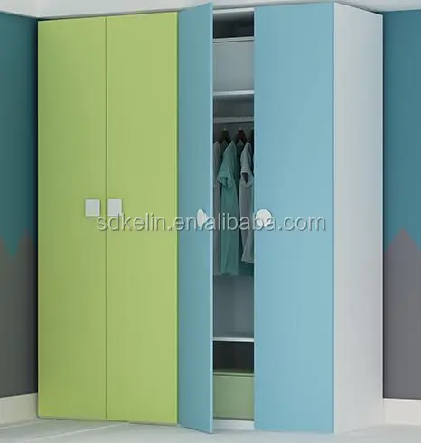Two doors wooden panel high glossy wardrobe