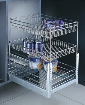 Metal Kitchen Cabinet Pull Out Drawer Multi Functional Organizers