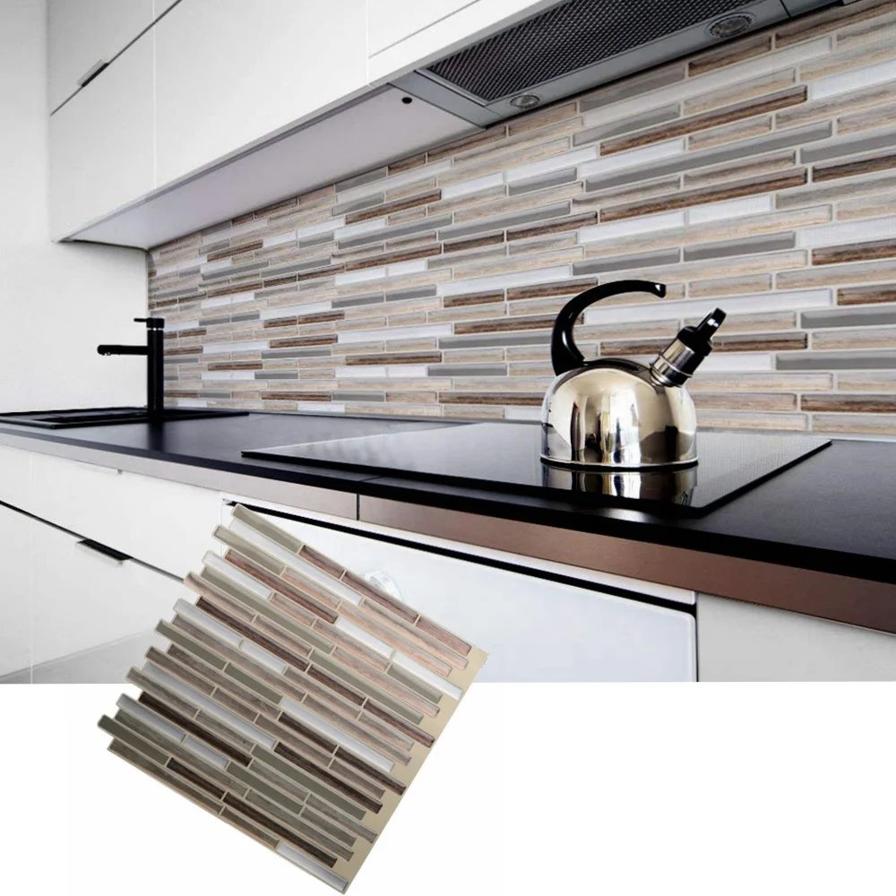 

Logs Style Wallpaper Peel and Stick Backsplash PVC Tile Sticker