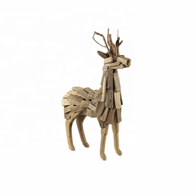 

Outdoor garden yard ornament wood deer craft Christmas decoration handmade wooden reindeer, As picture shown or customized