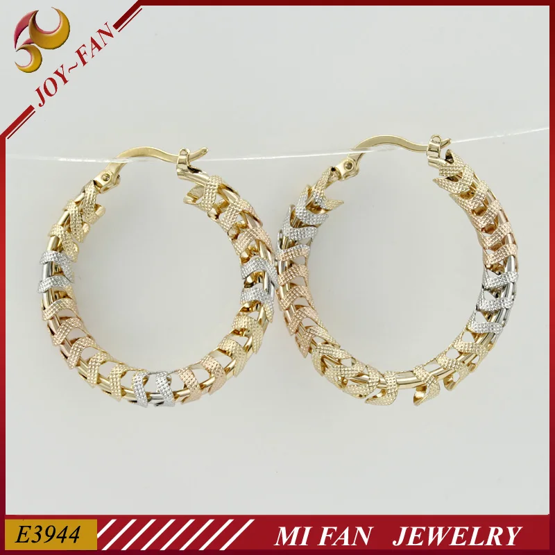 

2014 Fashion jewerly display latest new hoop ladies earrings designs, Three colors. rose gold,champagne,rhodium