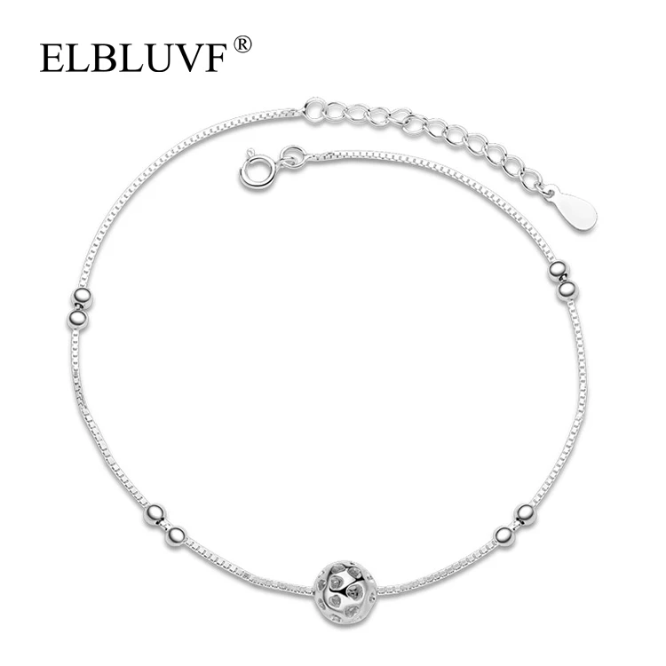 

ELBLUVF 925 Sterling Silver Exquisite Balls Anklet Jewelry For Girls/Ladies/Women