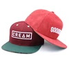 Low moq custom puff embroidery two tone snapback hats with under brim leopard
