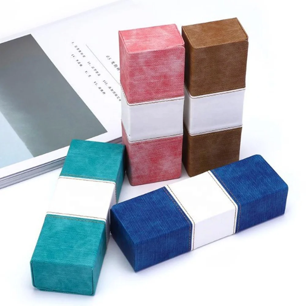 

Manufacturers wholesale manual glasses case fashion creative myopia glasses box generous splice leather can be customized