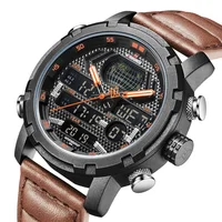 

NAVIFORCE 9160 Watch Luxury Watches Men Wrist Digital Analog Sport Wristwatch Military Genuine Leather Clock Relogio Masculino