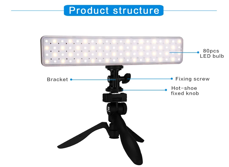 Nanguang Chin LED video light 8W CN-T80C In-Car LED Photo Light handheld led camera rod light Ra 95