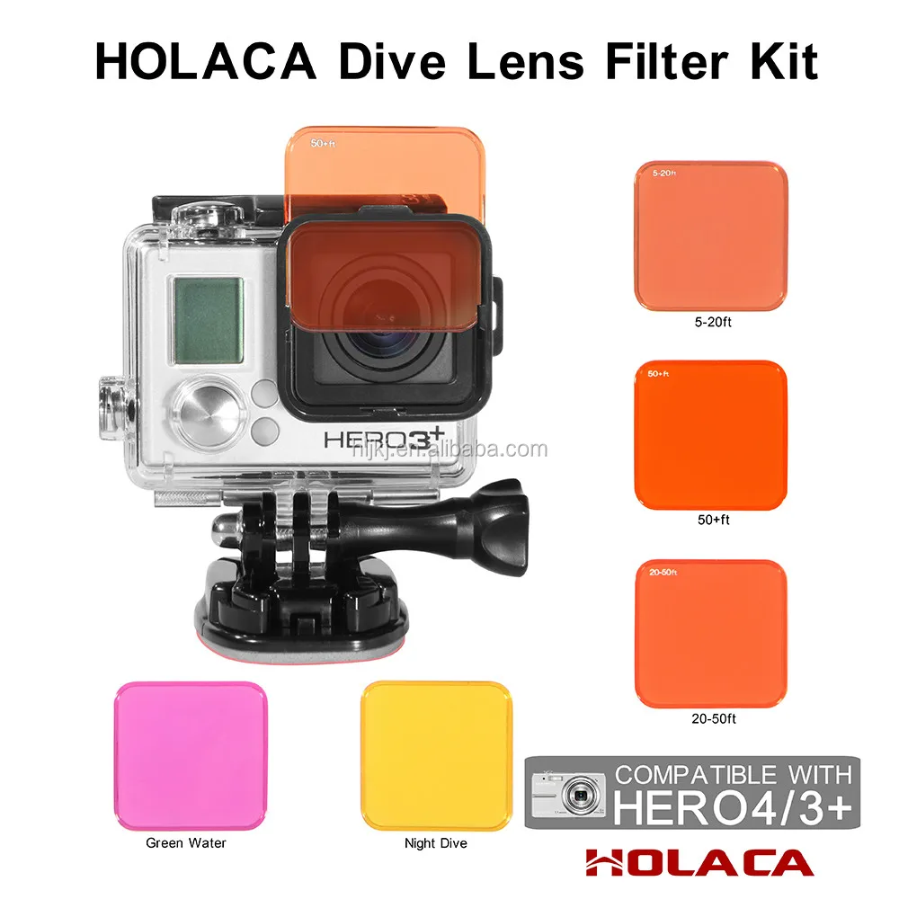 HOLACA Professional Colorful Switchable Diving Lens Filter For Hero 3+4