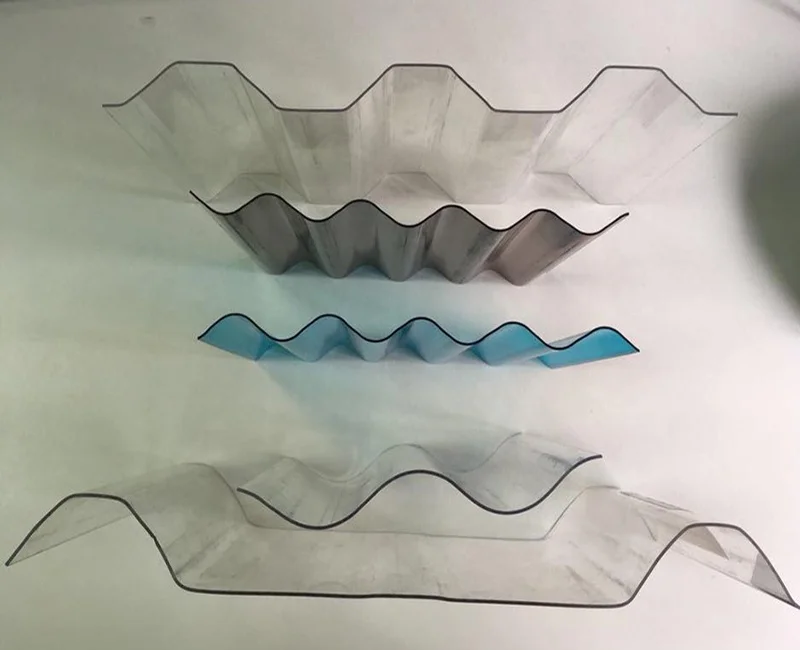 Easy to install uv-coated curved plastic sheet polycarbonate roof tiles smoked color