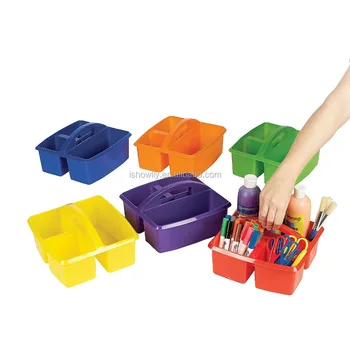 High Quality Hot Sale Plastic Table Storage Caddy With Handle Desk