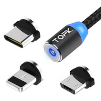 

Free Shipping TOPK AM23 1M LED 3 in 1 Magnetic USB Cable