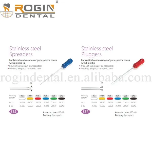 Stainless Steel Finger Spreaders Dental Endo Files Rogin Spreaders For