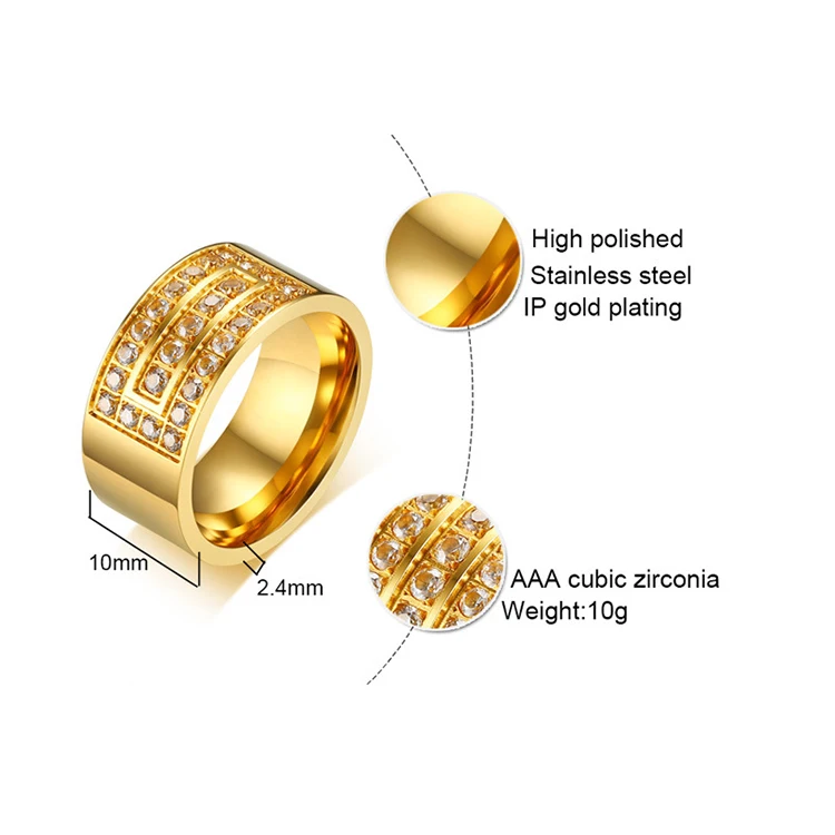 

Chengfen Jewelry Factory New Gold Ring Models Design for Men Men's Ring, Steel ,gold