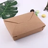 disposable wholesale take away rectangle kraft paper food box for fast food
