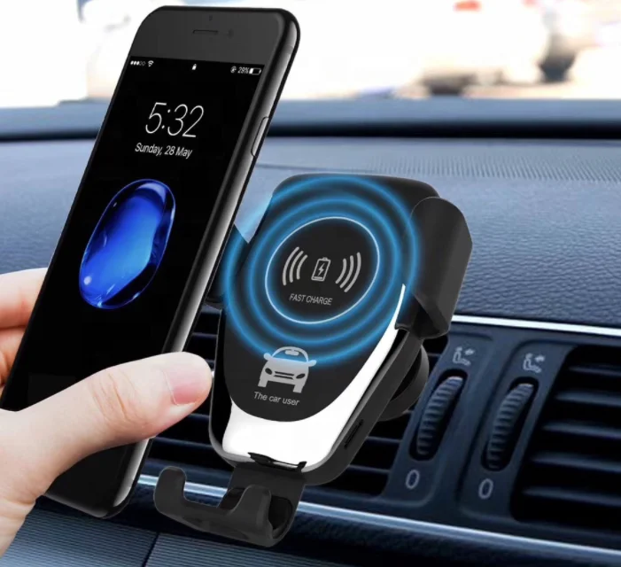 Latest Cell Cellphone Gravity Car Charger Phone Holder With Wireless Charging