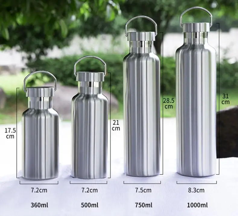 

1000ml double wall vacuum insulted 304 stainless steel camping warmer bottle coffee mugs travel mugs tumbler cups with metal lid, N/a