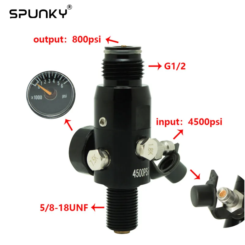 Paintball Accessories New 4500 Psi Hpa Air Tank Regulator With Output