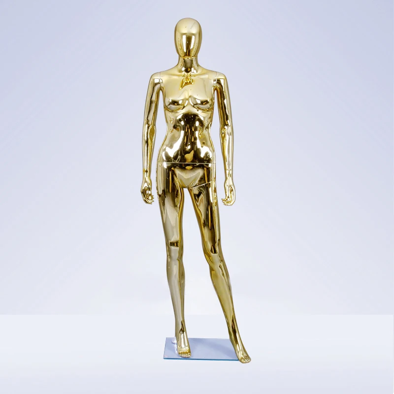 Plastic Gold Chrome Female Mannequin Fullbody Abstract Female